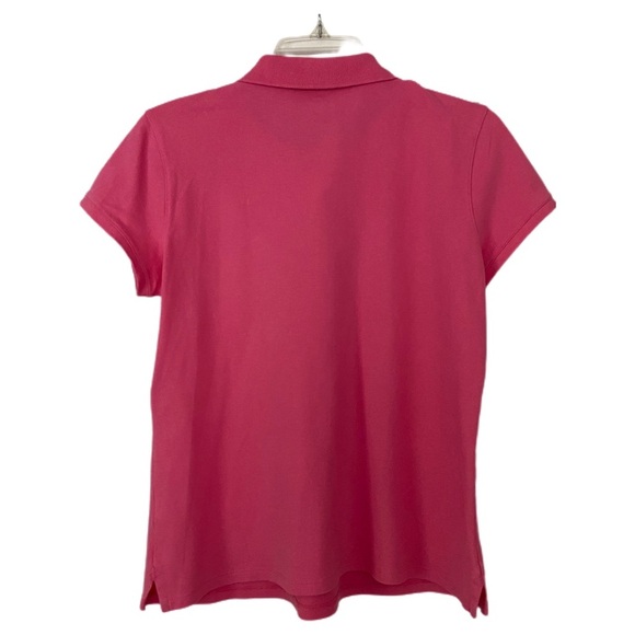 Izod Pink Cap Sleeve Polo Button Front Knit Shirt Size Large Petite - Picture 2 of 11
